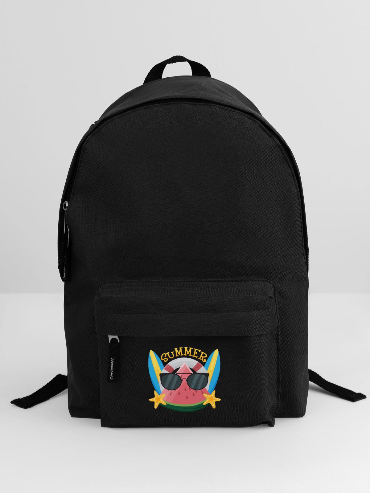 Summer Wassermelone mit Sonnenbrille - Rucksack - Schwarz - Vorne