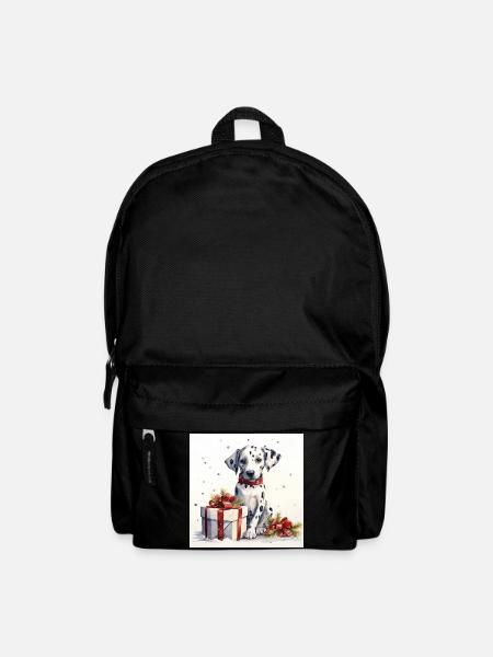 Weihnachts-Dalmatiner Welpe mit Geschenken - Rucksack - Schwarz