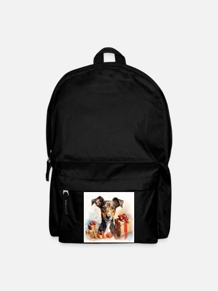 Weihnachts-Windhund mit Geschenken - Rucksack - Schwarz
