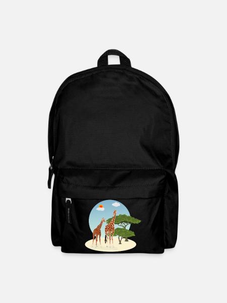 Mutter und Baby Giraffe - Rucksack - Schwarz