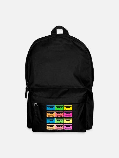 Kassetten bunt - Rucksack - Schwarz