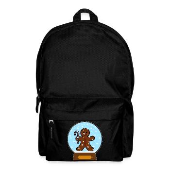 Lebkuchenmann Schneekugel Design - Rucksack - Schwarz - Vorne
