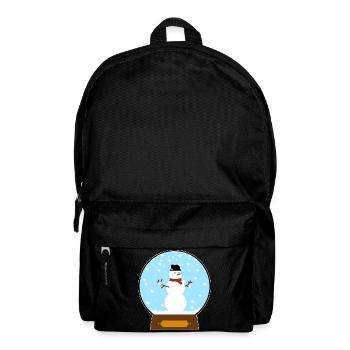 Schneemann in Schneekugel - Rucksack - Schwarz - Vorne