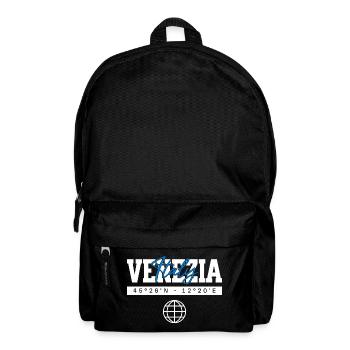 Venedig Italien Koordinaten Reise Souvenir - Rucksack - Schwarz - Vorne