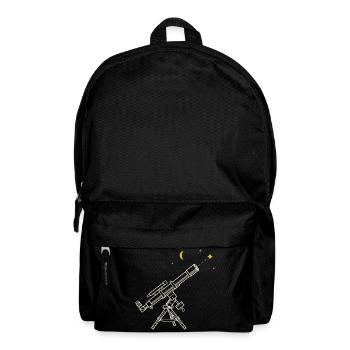Linsenteleskop als technische Zeichnung - Rucksack - Schwarz - Vorne