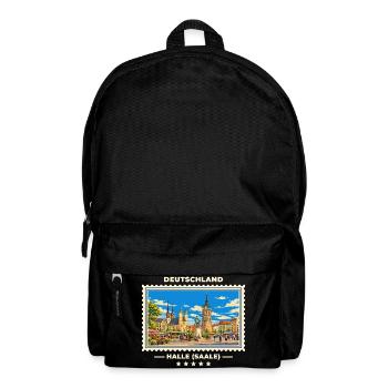 Deutschland Halle (Saale) Vintage Reisemarke - Rucksack - Schwarz - Vorne