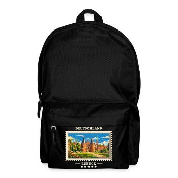 Deutschland Lübeck Vintage Reisemarke - Rucksack - Schwarz - Vorne