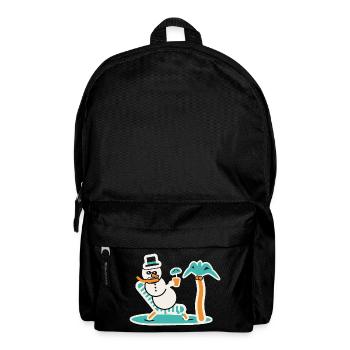 Schneemann im Liegestuhl - Rucksack - Schwarz - Vorne