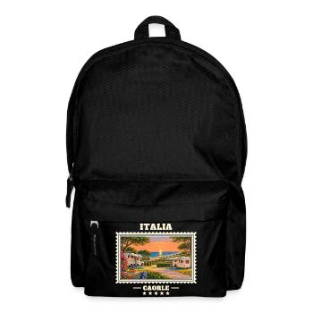 Italien Caorle Camping Vintage Reisemarke - Rucksack - Schwarz - Vorne