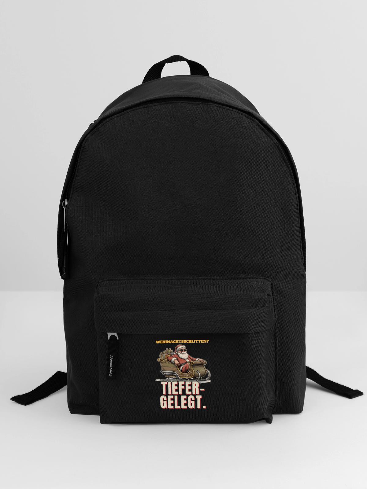Weihnachtsmann - Tiefergelegt - Rucksack - Schwarz - Vorne