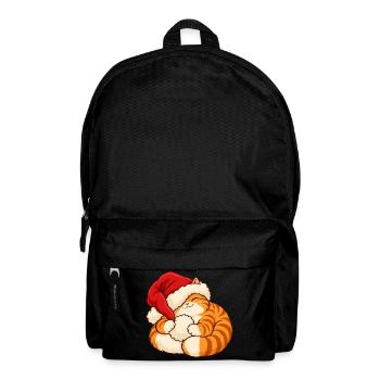 Weihnachten - Schlafendes Weihnachtskätzchen - Rucksack - Schwarz - Vorne