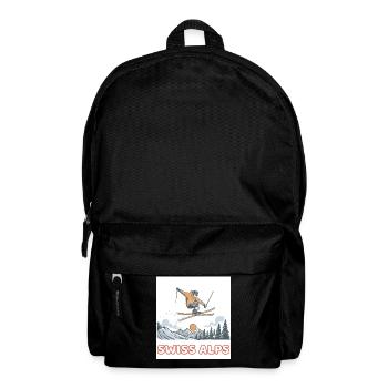 Schweizer Alpen Sprung-Skier - Rucksack - Schwarz - Vorne