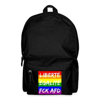 LIBERTÉ ÉGALITÉ FCK AFD REGENBOGEN FCK NZS, NO NZS - Rucksack - Schwarz - Vorne