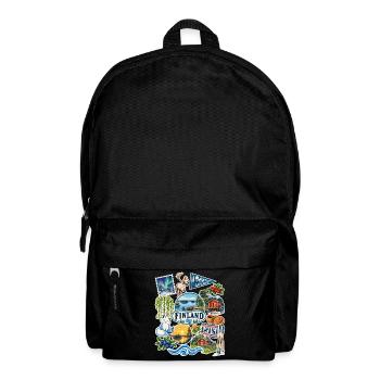 Finnland Reisesticker - Rucksack - Schwarz - Vorne