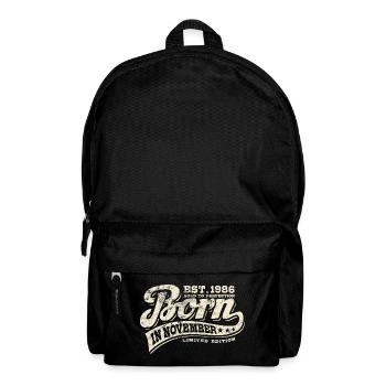 Born in November 1986 - Geburtstag - Geschenk - Rucksack - Schwarz - Vorne