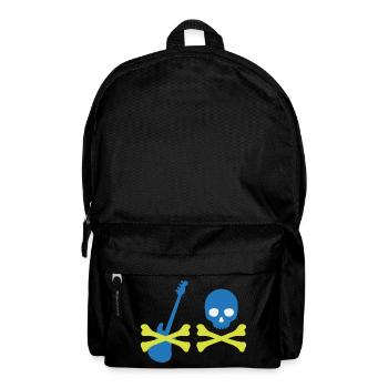 Pirat mit Bass und Totenkopf - Rucksack - Schwarz - Vorne