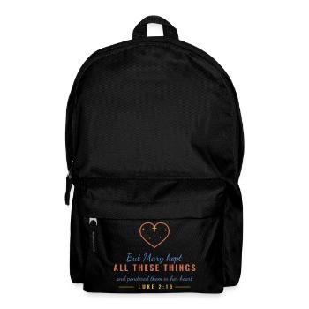 Mary Kept All These Things – Luke 2:19 - Rucksack - Schwarz - Vorne