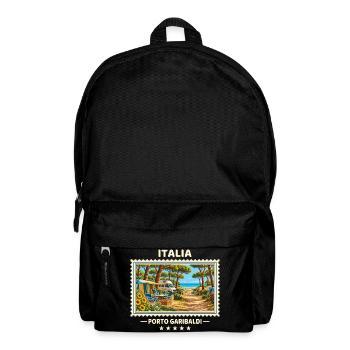 Italien Porto Garibaldi Camping Vintage Reisemarke - Rucksack - Schwarz - Vorne