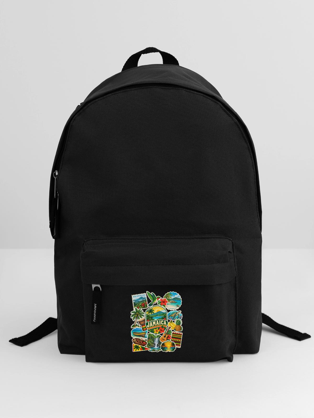 Jamaika Reisesticker - Rucksack - Schwarz - Vorne
