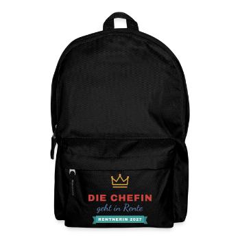 Die Chefin geht in Rente – Rentnerin 2027 - Rucksack - Schwarz - Vorne