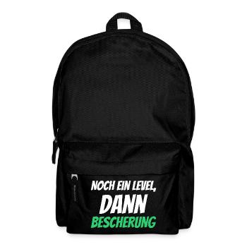 Noch ein Level, dann Bescherung - Rucksack - Schwarz - Vorne