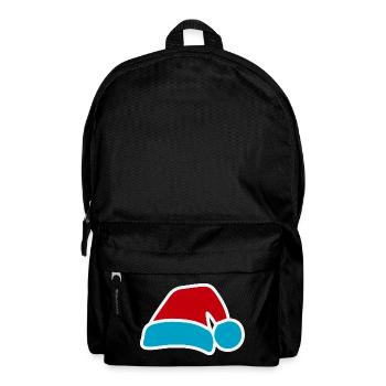 Weihnachtsmann-Pop-Hut Blau-Rot - Rucksack - Schwarz - Vorne
