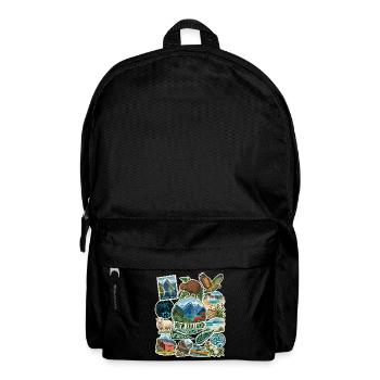 Neuseeland Reisesticker - Rucksack - Schwarz - Vorne