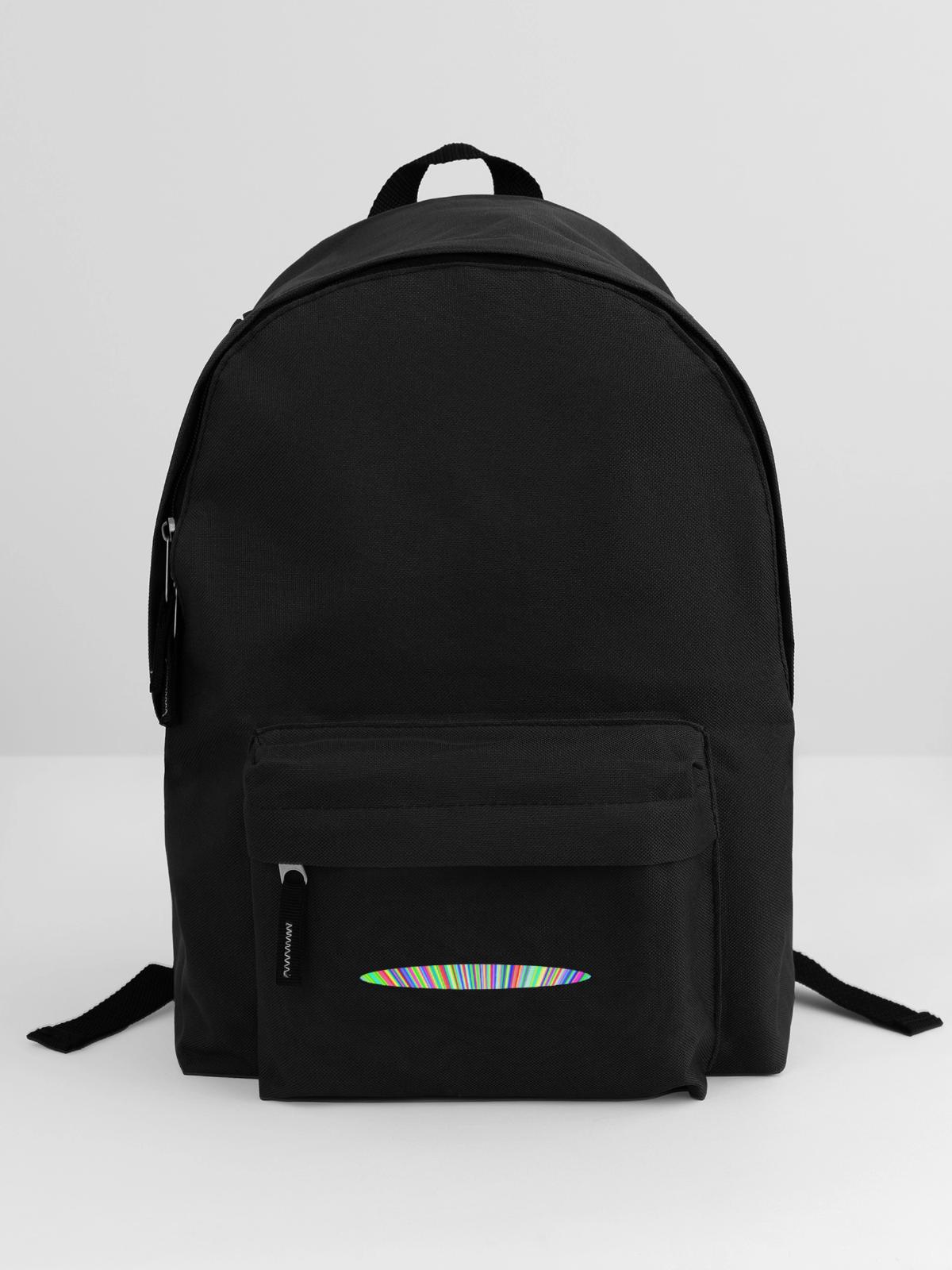 Regenbogen-Oval-Design - Rucksack - Schwarz - Vorne