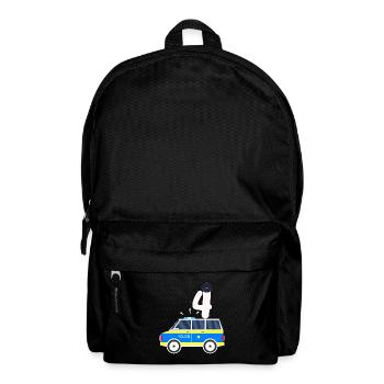 4. Geburtstag Junge Polizeiauto 4 Jahre Polizei - Rucksack - Schwarz - Vorne