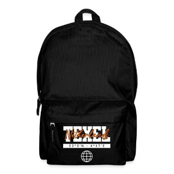 Texel Niederlande Koordinaten Reise Souvenir - Rucksack - Schwarz - Vorne