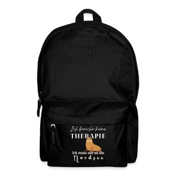 Nordsee Ich brauche keine Therapie Geschenkidee  - Rucksack - Schwarz - Vorne