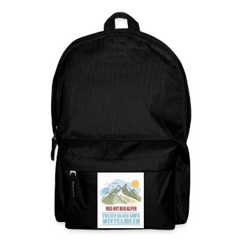 Weg mit den Alpen – Freier Blick aufs Mittelmeer - Rucksack - Schwarz - Vorne