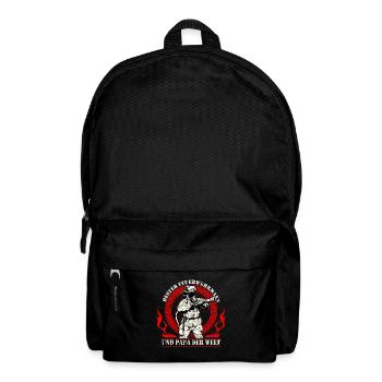 Bester Feuerwehrmann und Papa der Welt Feuerwehr - Rucksack - Schwarz - Vorne