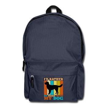 Deutsch Langhaar Vorstehhund Silhouette Retro - Rucksack - Navy - Vorne