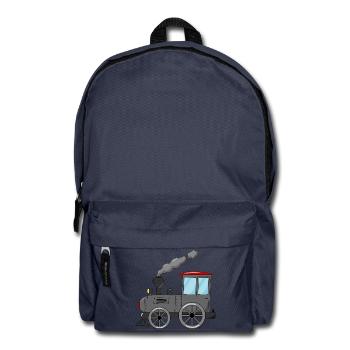 Kinderzug Eisenbahn grau - Rucksack - Navy - Vorne