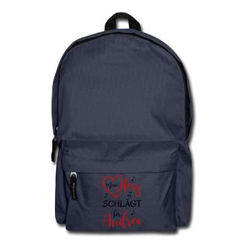Mein Herz schlägt für Andrea - Rucksack - Navy - Vorne