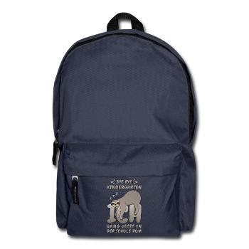 Faultier Bye Bye Kindergarten Schule Grundschule - Rucksack - Navy - Vorne