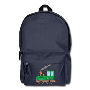 Kinderzug Eisenbahn grün - Rucksack - Navy - Vorne