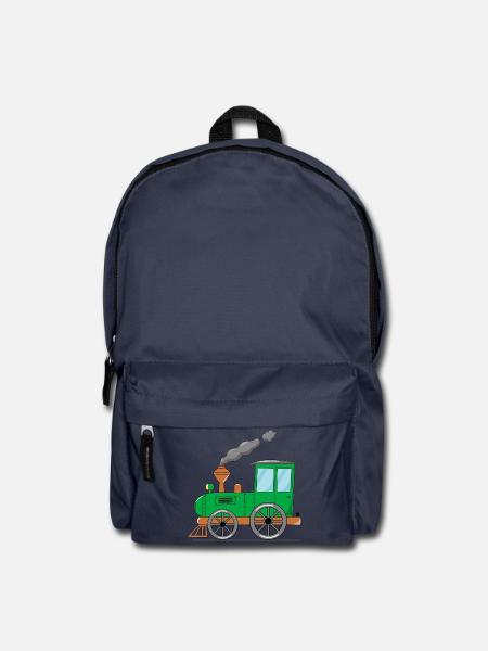 Kinderzug Eisenbahn grün - Rucksack - Navy