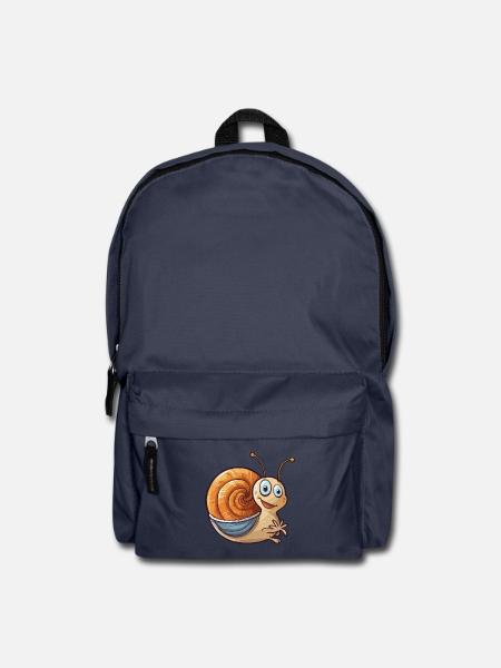 Schneckenkarikatur Kawaii Aquarellillustration - Rucksack - Navy