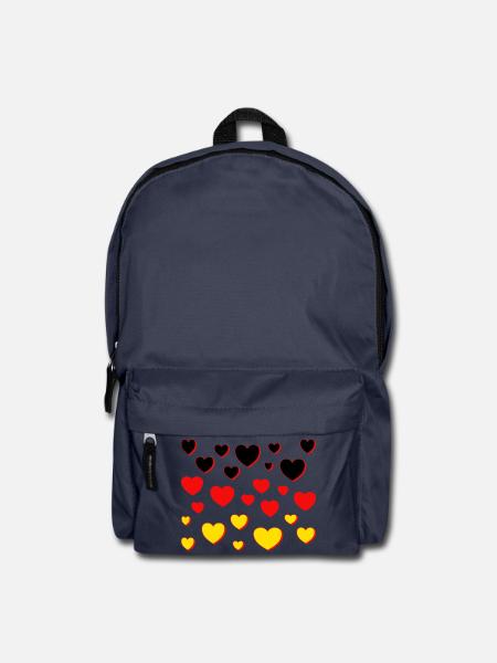 deutschland Fahne Herzen - Rucksack - Navy