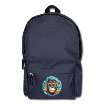 Affe buntes Aquarell Tier Haustier Illustration - Rucksack - Navy - Vorne