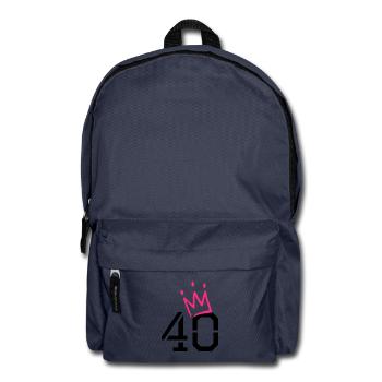 40 Krone - 40. Geburtstag - Rucksack - Navy - Vorne