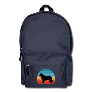 Katalanische Schäferhund Hund Liebhaber Silhouette Retro Sonnenuntergang - Rucksack - Navy - Vorne