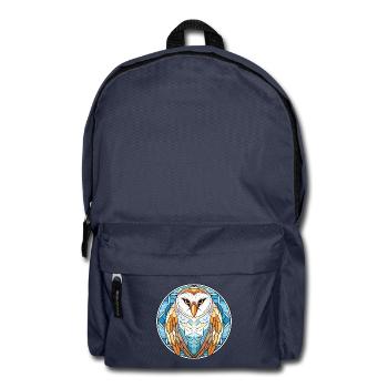 Bunte Aquarell-Tierillustration der Schleiereule - Rucksack - Navy - Vorne
