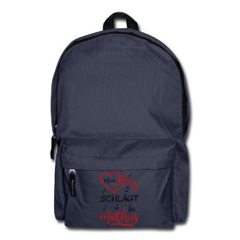 Mein Herz schlägt für Matthias - Rucksack - Navy - Vorne