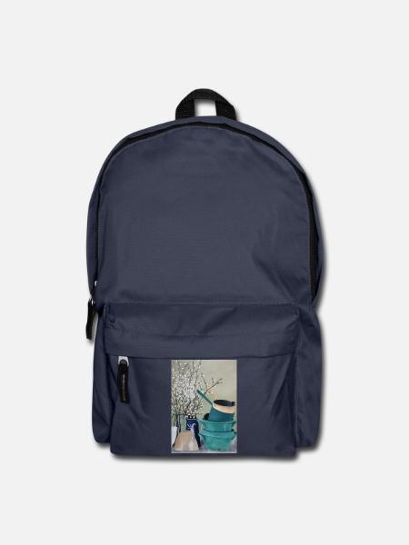 Ölgemälde Kunst Stillleben Küche Vintage Blüten - Rucksack - Navy