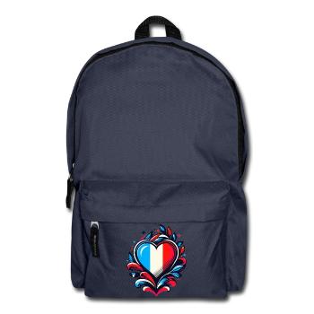 Herz Französische Flagge - Rucksack - Navy - Vorne