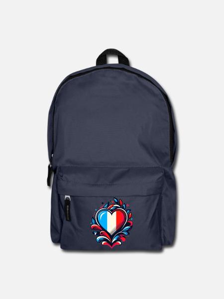 Heart French Flag - Backpack - navy