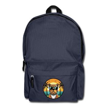 Bordeauxdogge Hunderasse Cartoon Sonnenbrille Strand - Rucksack - Navy - Vorne